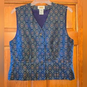 Talbots Blue Patterned Women's Top